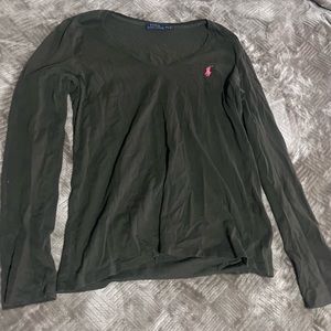 forest green ralph lauren polo long sleeve shirt